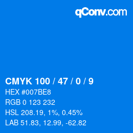 Farbcode: CMYK 100 / 47 / 0 / 9 | qconv.com