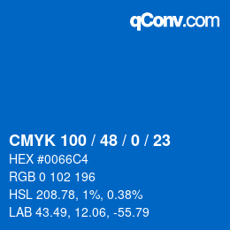 Color code: CMYK 100 / 48 / 0 / 23 | qconv.com