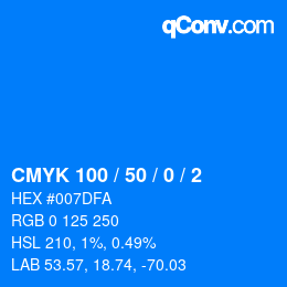 Color code: CMYK 100 / 50 / 0 / 2 | qconv.com