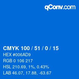 Color code: CMYK 100 / 51 / 0 / 15 | qconv.com