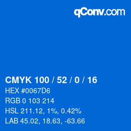 Color code: CMYK 100 / 52 / 0 / 16 | qconv.com