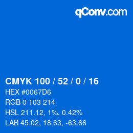 Color code: CMYK 100 / 52 / 0 / 16 | qconv.com