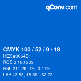 Color code: CMYK 100 / 52 / 0 / 18 | qconv.com