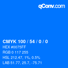 Farbcode: CMYK 100 / 54 / 0 / 0 | qconv.com