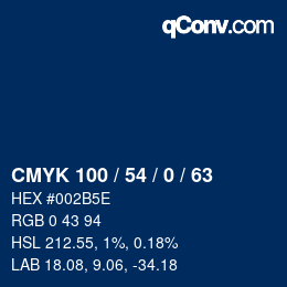 Color code: CMYK 100 / 54 / 0 / 63 | qconv.com