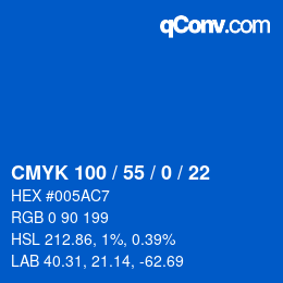 Color code: CMYK 100 / 55 / 0 / 22 | qconv.com