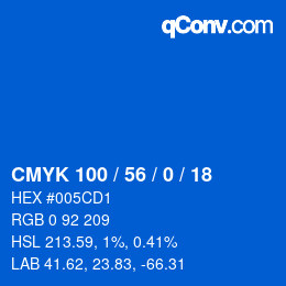 Código de color: CMYK 100 / 56 / 0 / 18 | qconv.com