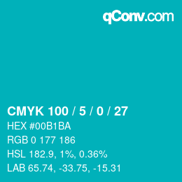 Color code: CMYK 100 / 5 / 0 / 27 | qconv.com