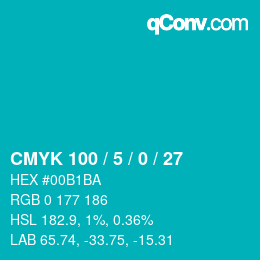 Color code: CMYK 100 / 5 / 0 / 27 | qconv.com