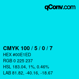 Código de color: CMYK 100 / 5 / 0 / 7 | qconv.com