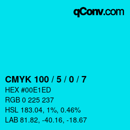 Código de color: CMYK 100 / 5 / 0 / 7 | qconv.com