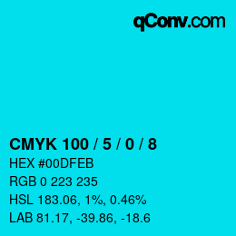 Color code: CMYK 100 / 5 / 0 / 8 | qconv.com