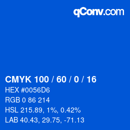 Color code: CMYK 100 / 60 / 0 / 16 | qconv.com