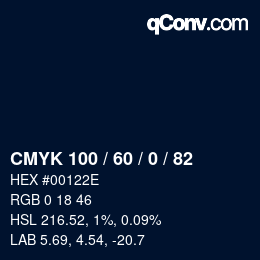 Color code: CMYK 100 / 60 / 0 / 82 | qconv.com