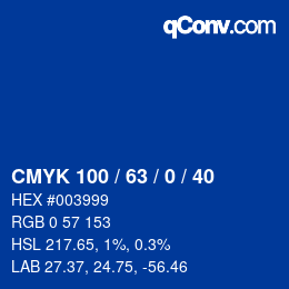 Color code: CMYK 100 / 63 / 0 / 40 | qconv.com