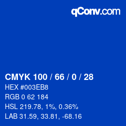 Código de color: CMYK 100 / 66 / 0 / 28 | qconv.com