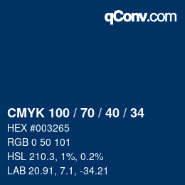Color code: CMYK 100 / 70 / 40 / 34 | qconv.com