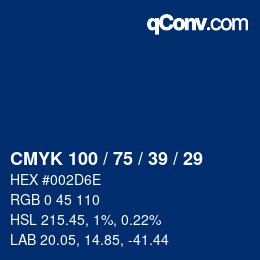 Color code: CMYK 100 / 75 / 39 / 29 | qconv.com