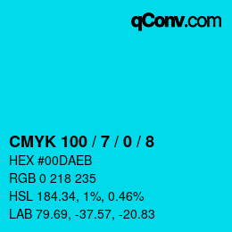 カラーコード: CMYK 100 / 7 / 0 / 8 | qconv.com