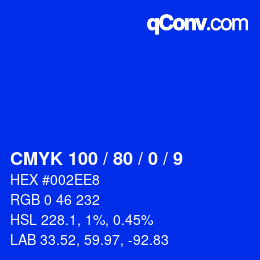 Color code: CMYK 100 / 80 / 0 / 9 | qconv.com