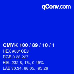 Color code: CMYK 100 / 89 / 10 / 1 | qconv.com