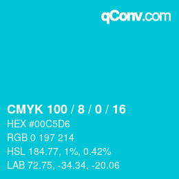 Color code: CMYK 100 / 8 / 0 / 16 | qconv.com