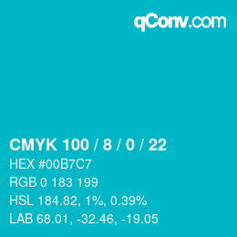 Color code: CMYK 100 / 8 / 0 / 22 | qconv.com