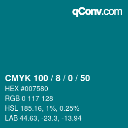 Color code: CMYK 100 / 8 / 0 / 50 | qconv.com