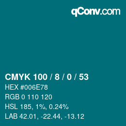 Color code: CMYK 100 / 8 / 0 / 53 | qconv.com