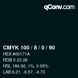 Color code: CMYK 100 / 8 / 0 / 90 | qconv.com