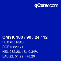 Color code: CMYK 100 / 90 / 24 / 12 | qconv.com