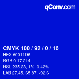 Color code: CMYK 100 / 92 / 0 / 16 | qconv.com