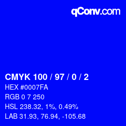 Color code: CMYK 100 / 97 / 0 / 2 | qconv.com