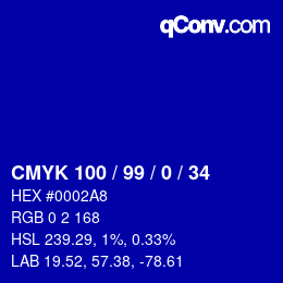 Color code: CMYK 100 / 99 / 0 / 34 | qconv.com