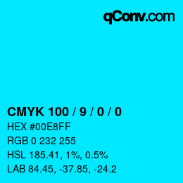 Color code: CMYK 100 / 9 / 0 / 0 | qconv.com