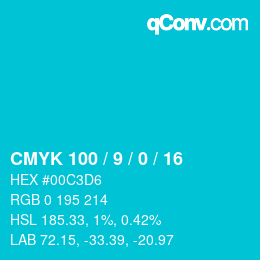 Color code: CMYK 100 / 9 / 0 / 16 | qconv.com