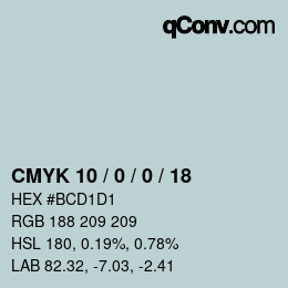 カラーコード: CMYK 10 / 0 / 0 / 18 | qconv.com