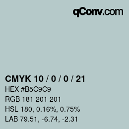 Color code: CMYK 10 / 0 / 0 / 21 | qconv.com