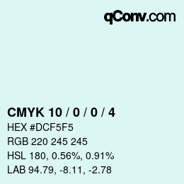 Color code: CMYK 10 / 0 / 0 / 4 | qconv.com