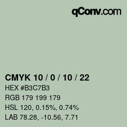 カラーコード: CMYK 10 / 0 / 10 / 22 | qconv.com