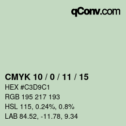 Color code: CMYK 10 / 0 / 11 / 15 | qconv.com