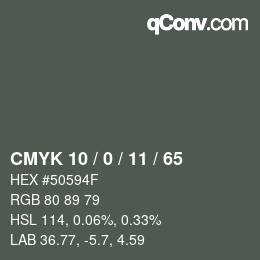 Color code: CMYK 10 / 0 / 11 / 65 | qconv.com