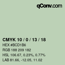 Color code: CMYK 10 / 0 / 13 / 18 | qconv.com