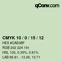 Color code: CMYK 10 / 0 / 15 / 12 | qconv.com