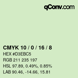 Color code: CMYK 10 / 0 / 16 / 8 | qconv.com