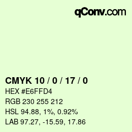 Color code: CMYK 10 / 0 / 17 / 0 | qconv.com