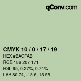 Color code: CMYK 10 / 0 / 17 / 19 | qconv.com