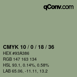 Code couleur: CMYK 10 / 0 / 18 / 36 | qconv.com