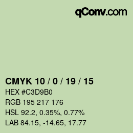 Color code: CMYK 10 / 0 / 19 / 15 | qconv.com