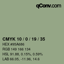 Código de color: CMYK 10 / 0 / 19 / 35 | qconv.com